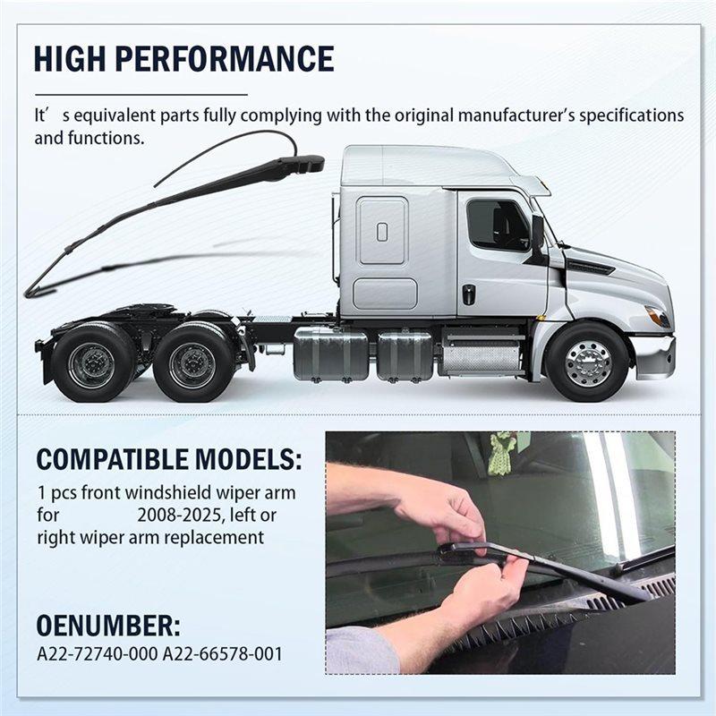 Powerful Windshield Wiper Arm Replacement Front Accessories A22-72740-000 A22-66578-001 For Freightliner Cascadia 2008-2025