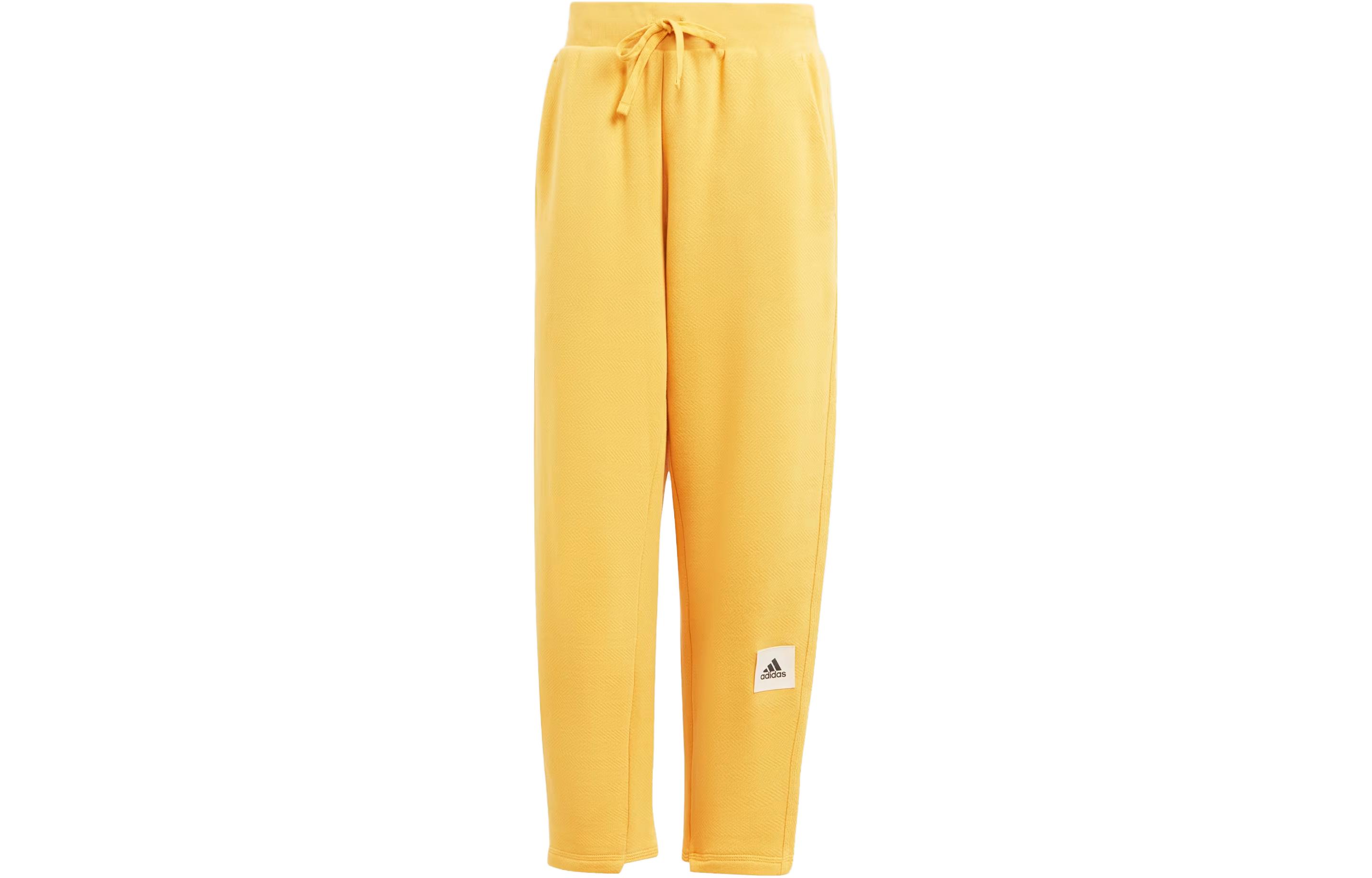 Adidas Lounge Knitted Sweatpants Women s Yellow Moderate Tapered Pants IA3001 XS
