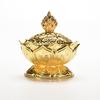 Tibet Sběratelská Bronzová Příznivá Soška ve Tvaru Lotosu Krabička Kadidelnice Censer