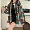 Camicie a quadri larghe semplici vintage primaverili da donna, moda a maniche lunghe, taglie forti, casual, camicette da donna, monopetto, slim, da ufficio, da donna, 26107