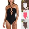 Traje de baño sexy de una pieza ajustado con cuello hueco