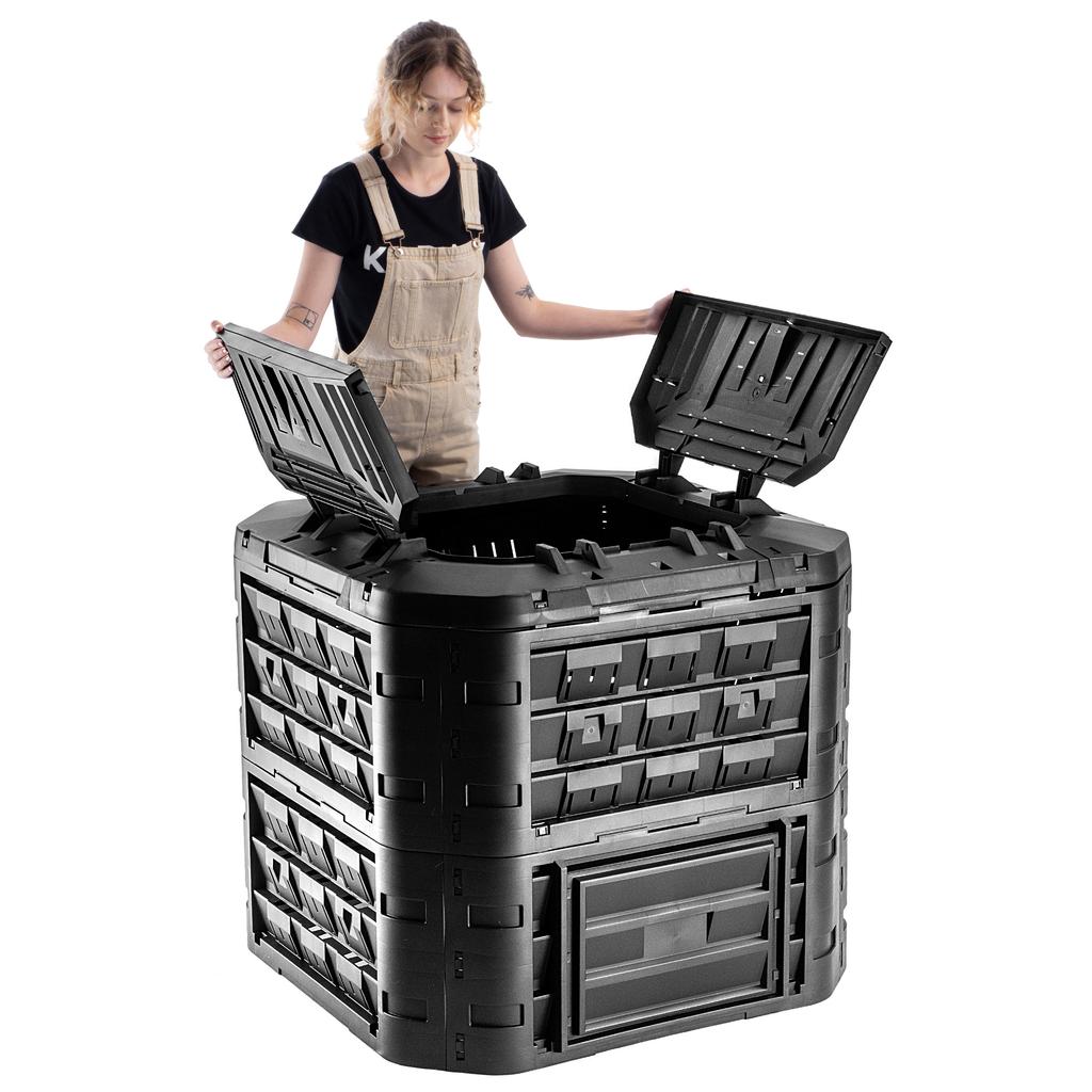 KADAX Garden Composter Large Modular Year-round Frost-resistant Fertilizer 650L