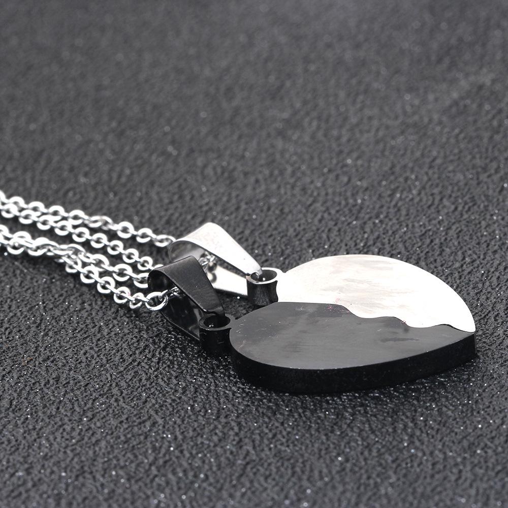 European & American Best Friends Heart Necklace - Stainless Steel