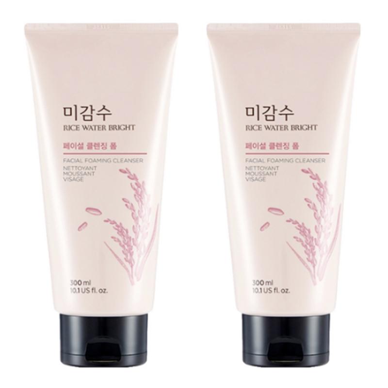 THE FACE SHOP Rice Water Bright Foaming Cleanser 300ml – Double Pack (2 Pack)