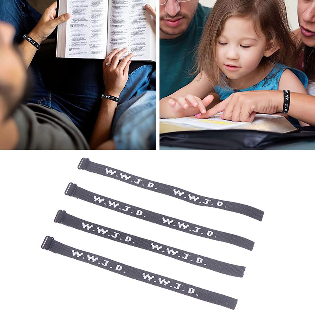 4 Stück WWJD Armbänder Religiös Christlich WWJD Armband Was Würde Jesus Tun Gewebte Armbänder für Männer Frauen Kind Junge Paar