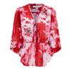Womens/Ladies Floral V Neck Relaxed Fit Balloon Sleeve Blouse