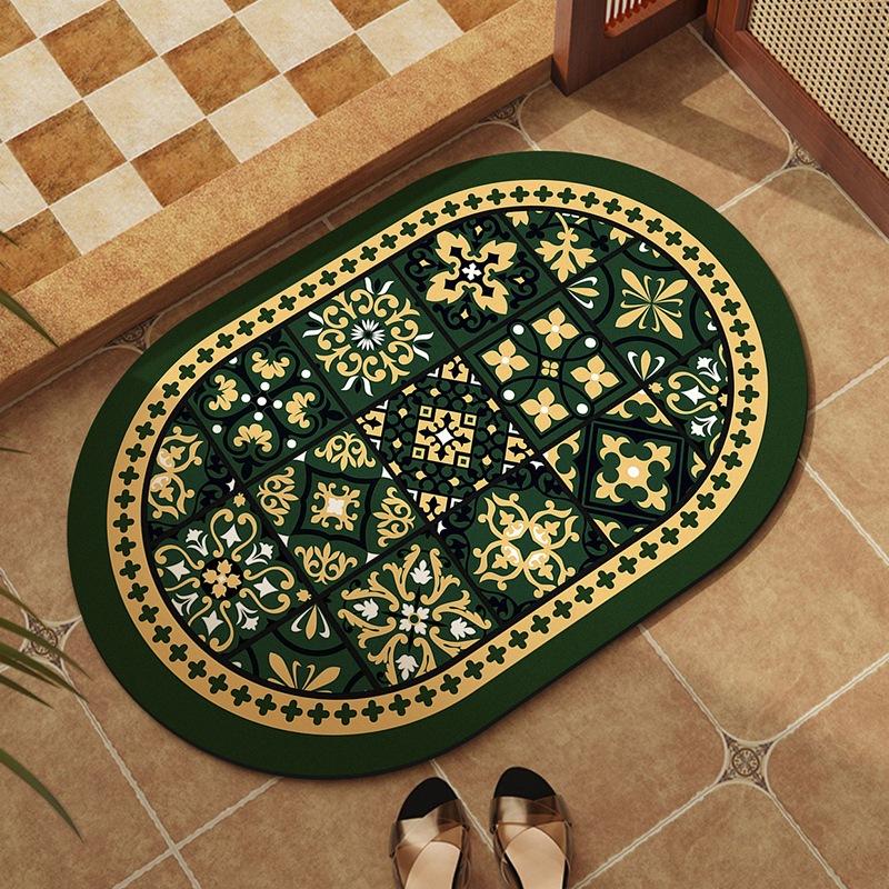 American Retro Bathroom Floor Mat Diatom Mud Absorbent Non-slip Mat Toilet Bathroom Door Non-slip Mat