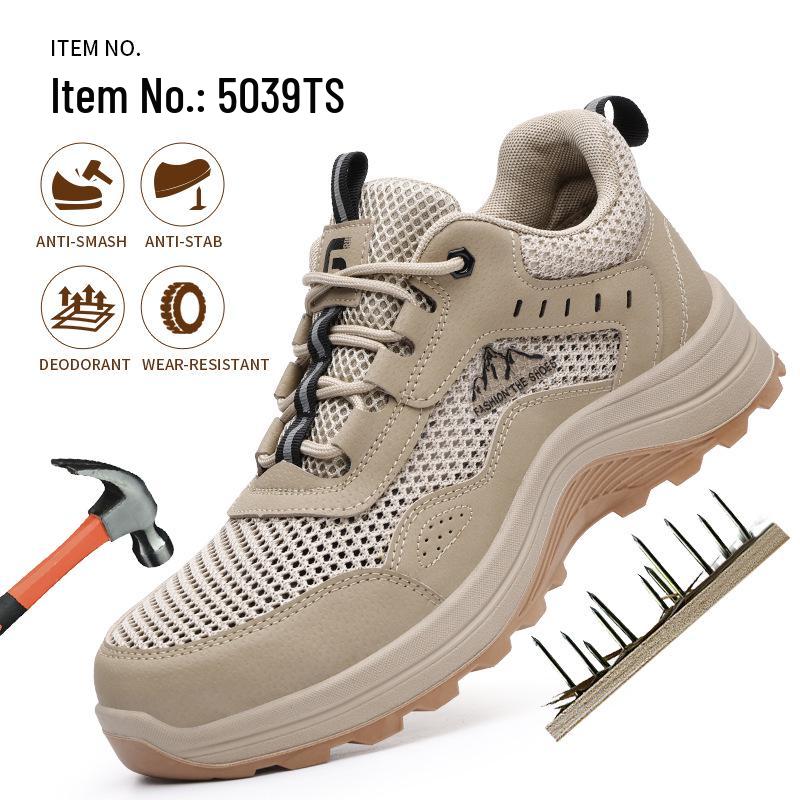 Men's Anti-Smash, Anti-Puncture Work Safety Shoes for Construction and Mines