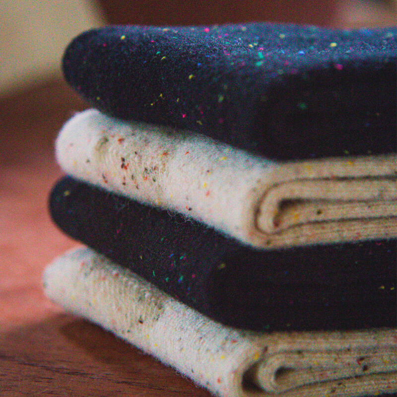 

[Burger Package] 2 Pairs of 55% Wool Wrap Basic Socks Ivory + Ivory