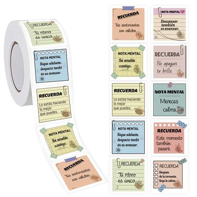 500 Stück inspirierende Stickerrolle, Positive Affirmation Mental Note Etiketten für Notizbücher, Selbstpflege, Verpackung