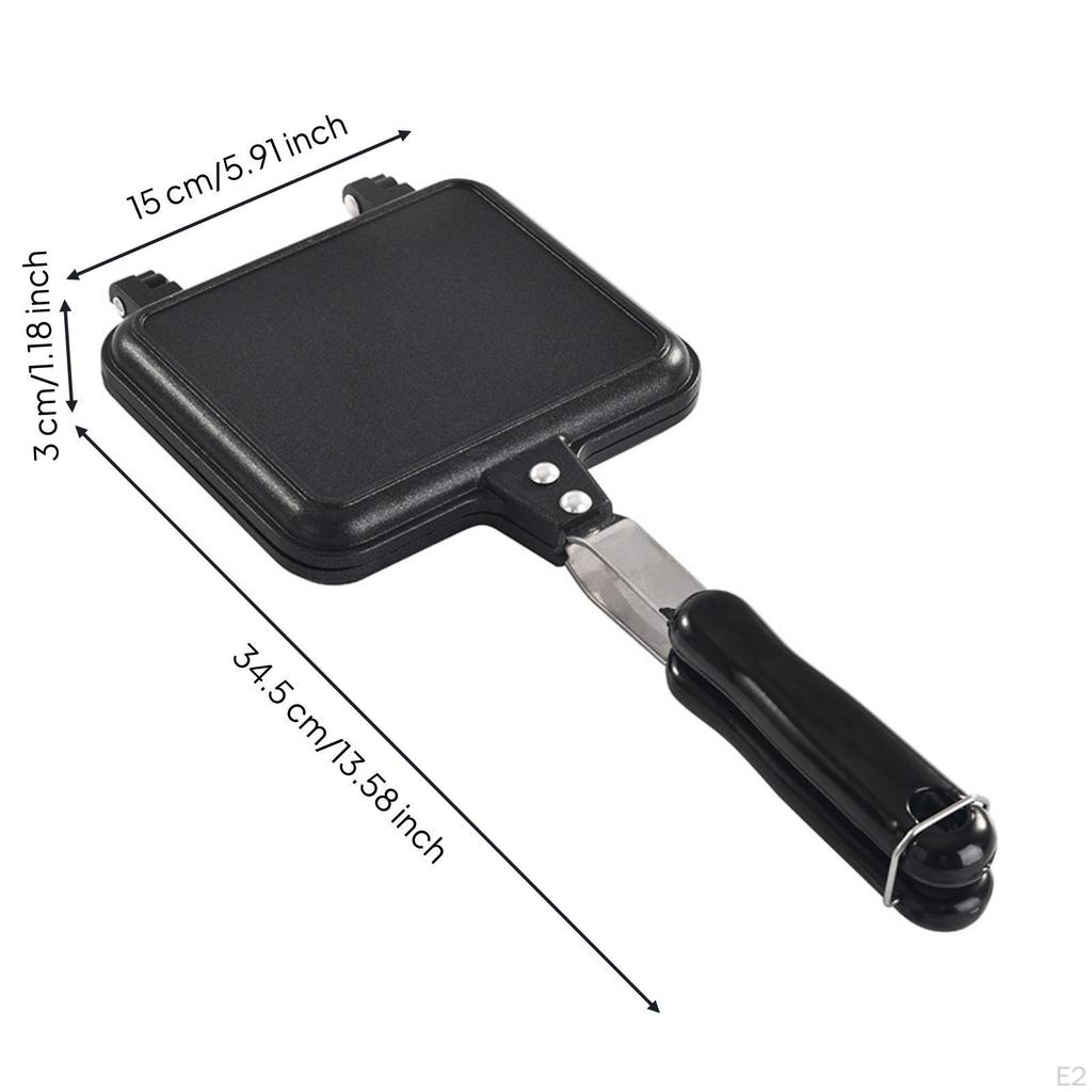 Nonstick Sandwich Grill Pan | DoubleSided square shape, toasting pan, for Gas burner