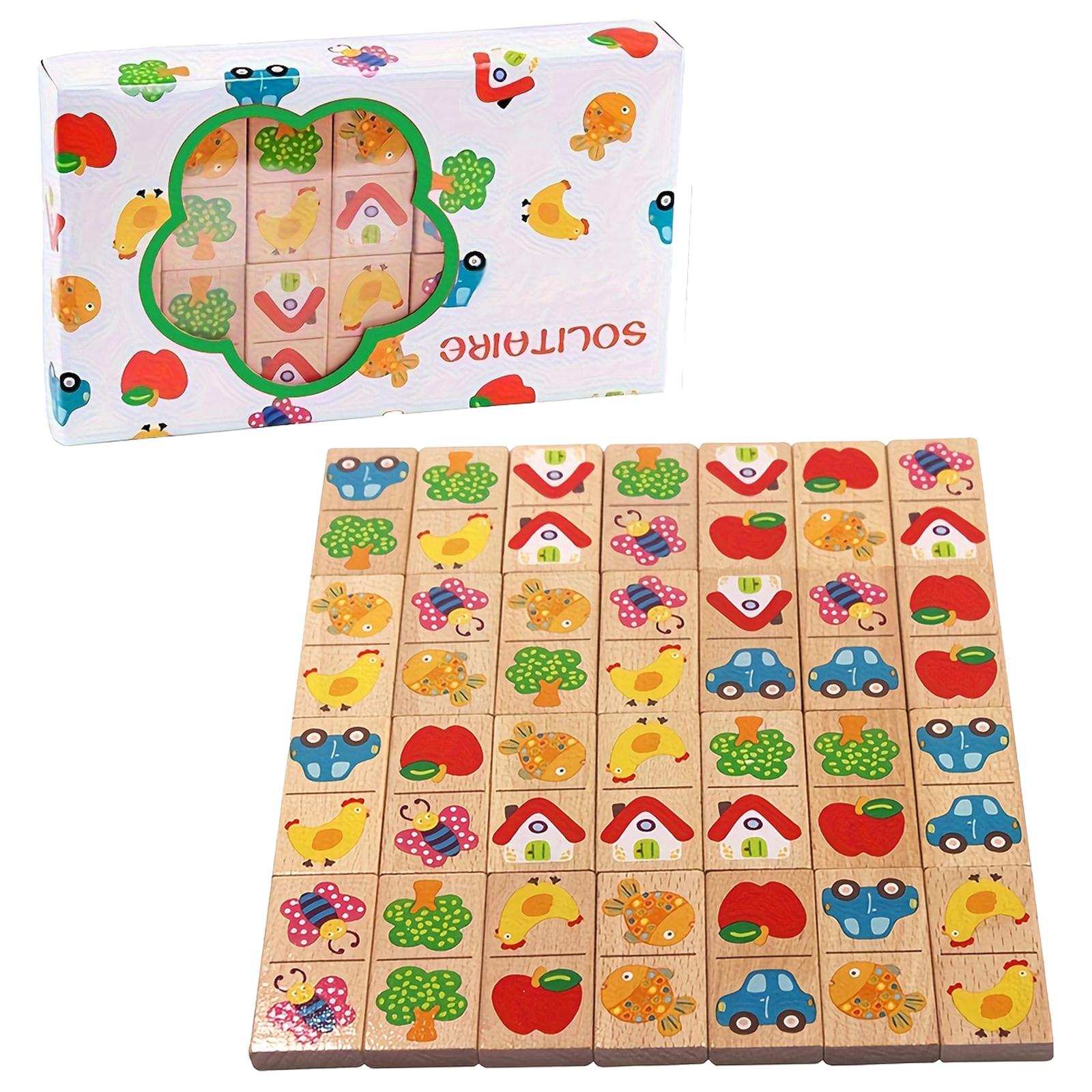 

Colorful Wooden Dominoes Educational Toys, Suitable For Teenagers, Thinking Skills, And Are A Gift For Children s Entertainment, With Wooden Finish One Size