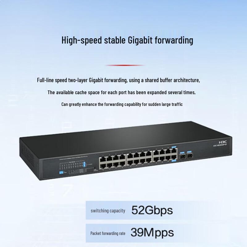 H3C MS4024P-EI 24-Port Gigabit Unmanaged Surveillance Switch