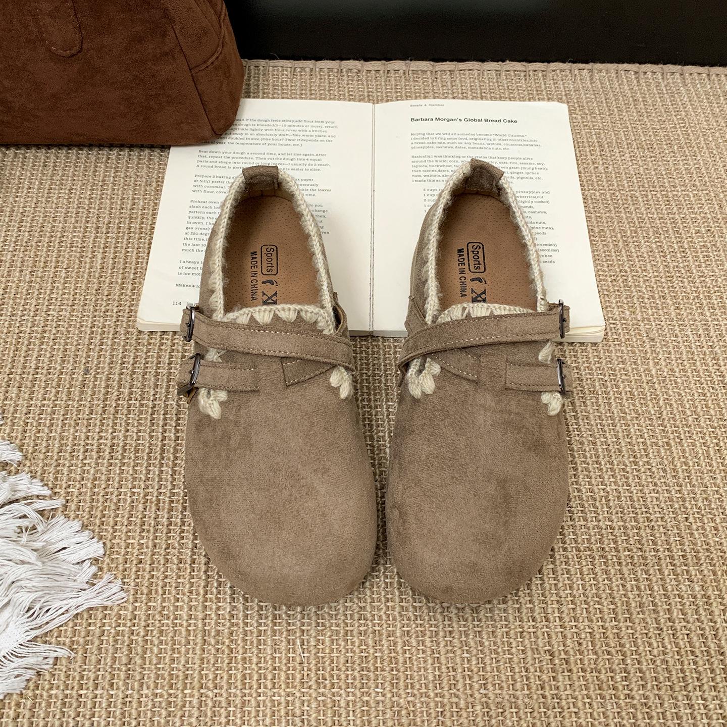 Юг на юге коричневые ретро платформа все включено Birkenstocks женские 2026 новый осенний юбка универсальные одиночные туфли 37