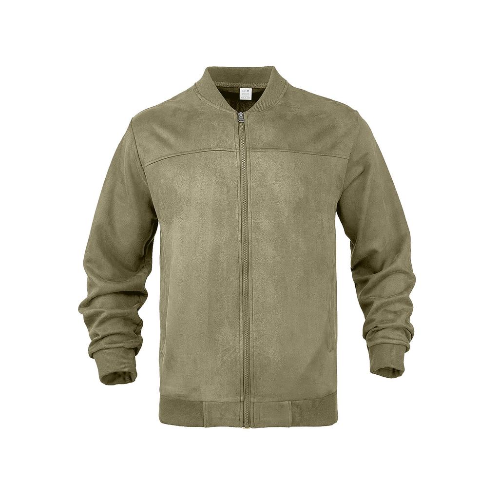 Men's Baseball Jacket Long Sleeve Zip-Up, Casual Fashion Coat for Fall and Winter