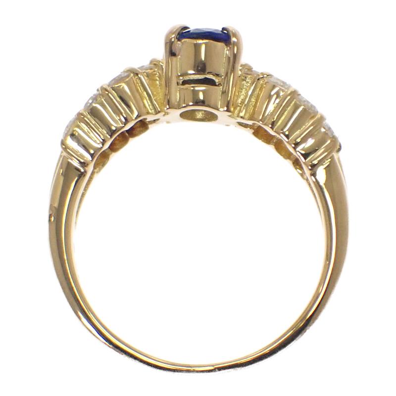 no brand  #8(JP Size) ring blue K18 yellow gold Women