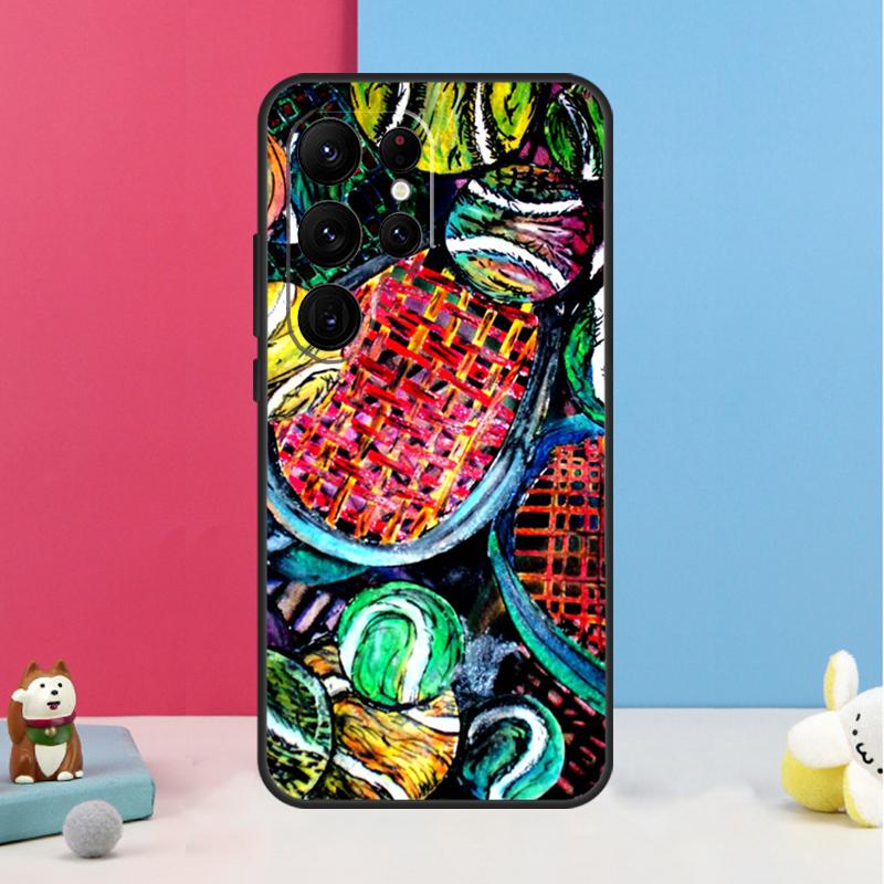 Tennis Racket Tennis Ball Case For Samsung Galaxy S24 Ultra S23 S22 S9 S10 Note 10 Plus Note 20 S20 FE S21 FE Cover