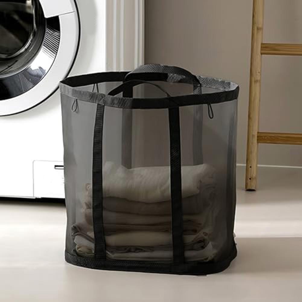 Collapsible Foldable Laundry Basket with Handles Breathable Mesh Fabric Space Saving Large Capacity for Travel