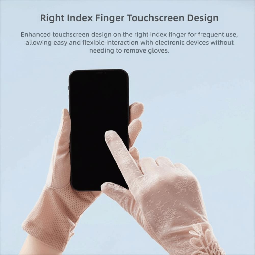Sun Protection Ice Silk Glove Thin Driving Mittens Fashion Touch Screen Gloves  Women Female