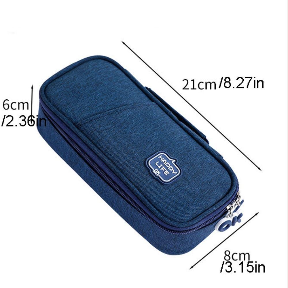 Canvas Pencil Cases Large Capacity Stationery Storage Pouch Students Pen Bag School Supplies