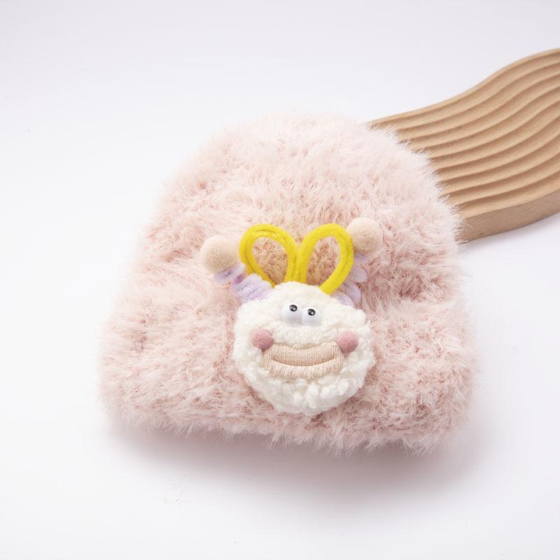 Plüsch Cartoon Strick Baby Mütze mit Ohrenschutz für Jungen & Mädchen