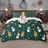 Homewish Kids Christmas Duvet Cover Set Merry Xmas Bedding Set Cute Snowman Gingerbread Comforter Cover Set