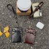 Retractable Bow Leather Card Holder PU Leather Bus ID Holders Work Card Cover  Men Women