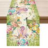Gnomes Bunny Ears Eggs Flowers Easter Table Runner Table Decoration for Party Home Kitchen Dining Holiday Decor