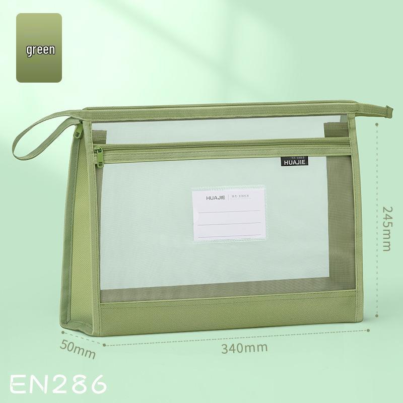 Multi-layer Zippered Mesh File Bag for Student Books and Papers