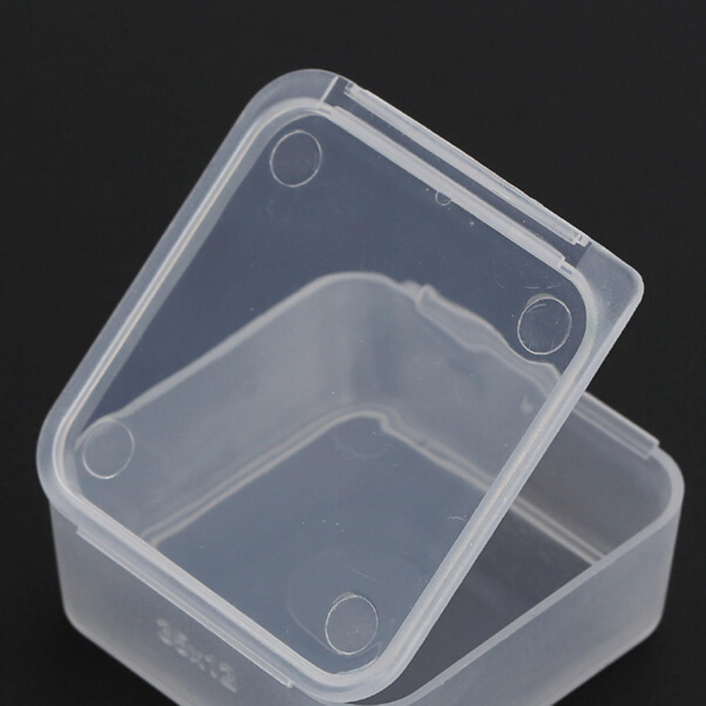 5Pcs Small Transparent Plastic Storage Box Clear Square Multipurpose Display Box