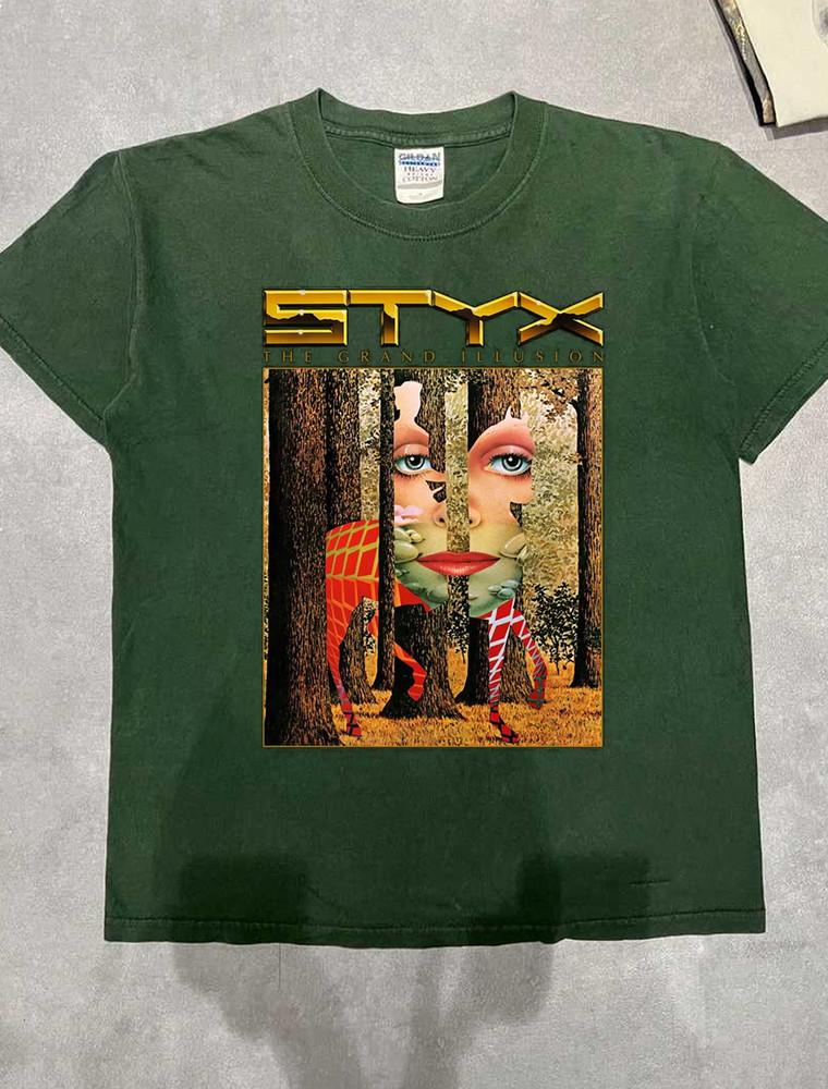 Styx Band The Grand Illusion Tour 2025 T Shirt  Unisex T-Shirt L