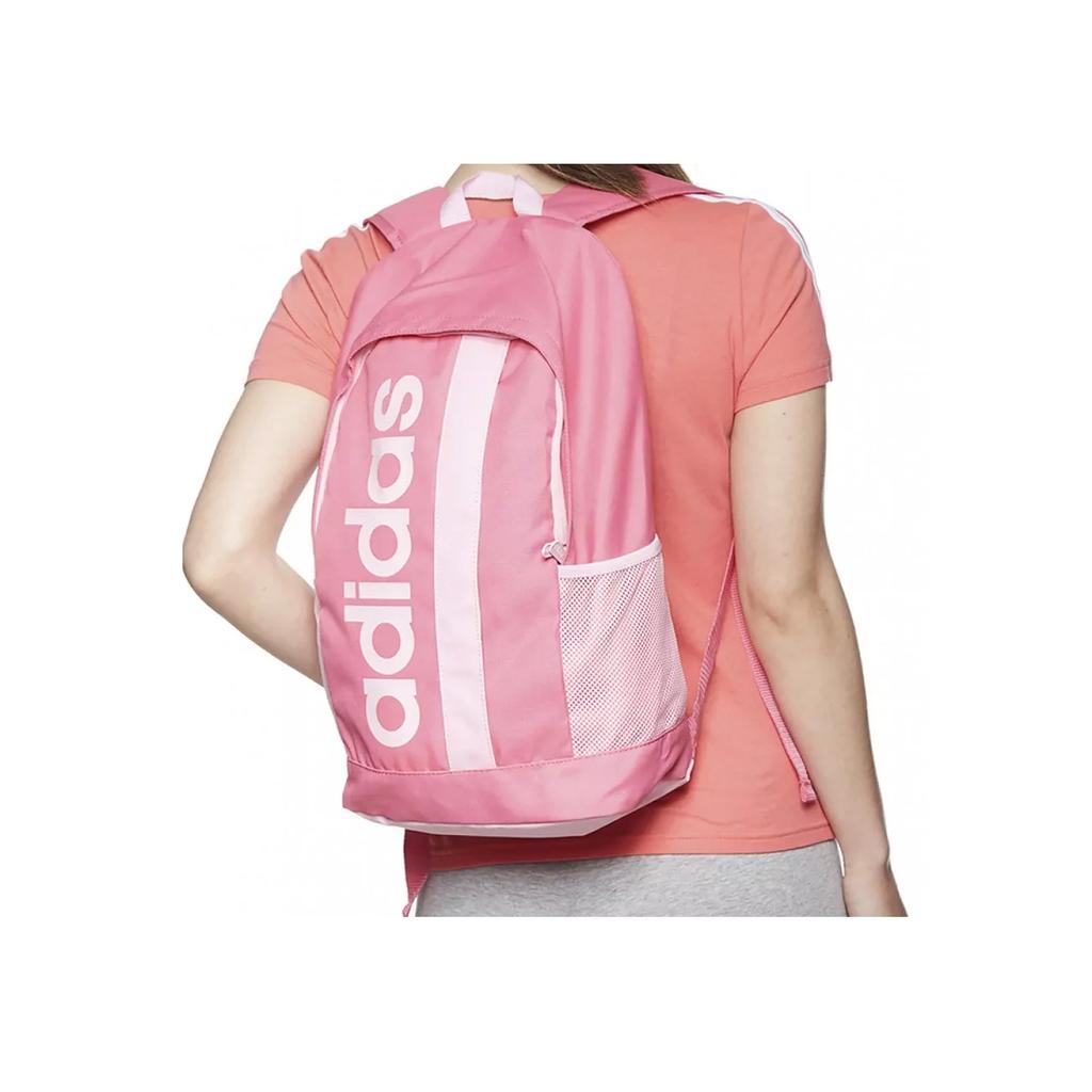Adidas Linear Org Letter Logo Polyester Backpack Unisex Backpacks Pink DT8619