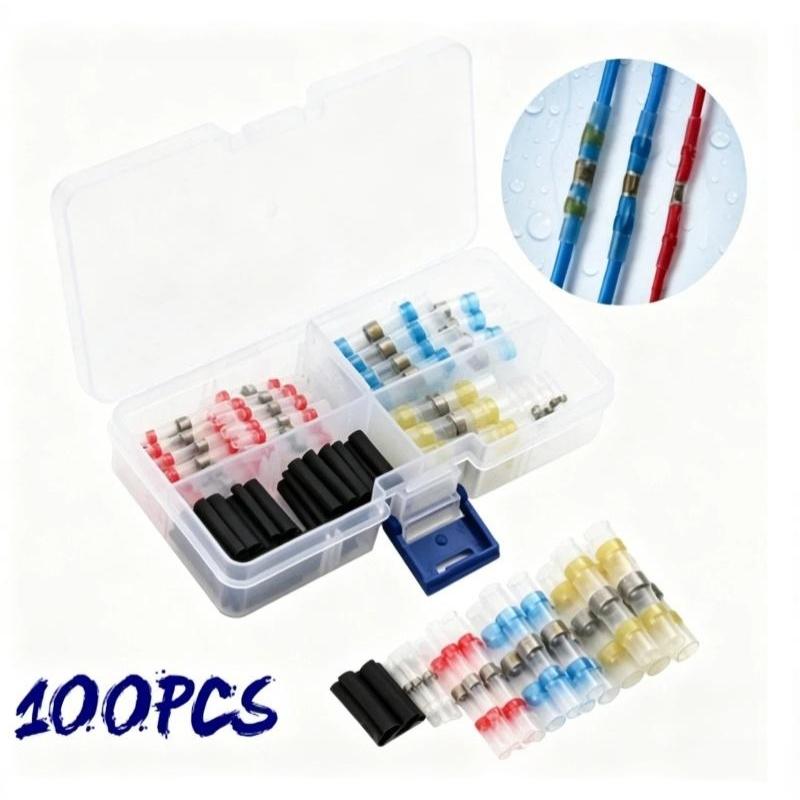 50 To 500Pcs Heat Shrink Solder Seal Wire Connectors Kit Waterproof Butt Electrical Terminalsinsulated Splice Marine Automotive
