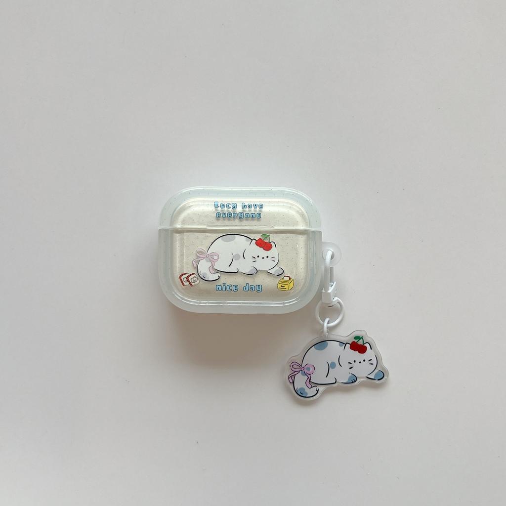 Japan and Korea cherry cat AirPods 1 /1 protective case pro1 apple bluetooth 1/1 generation earphone case pendant