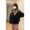 Women's Retro Plush Collar Fleece Hoodie for Autumn/Winter - Casual Loose Zip-Up Cardigan Coat