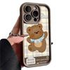 Bib little brown bear iPhone17Promax mobile phone case ladder is suitable for Apple 16promax all-inclusive Tianyan 15.