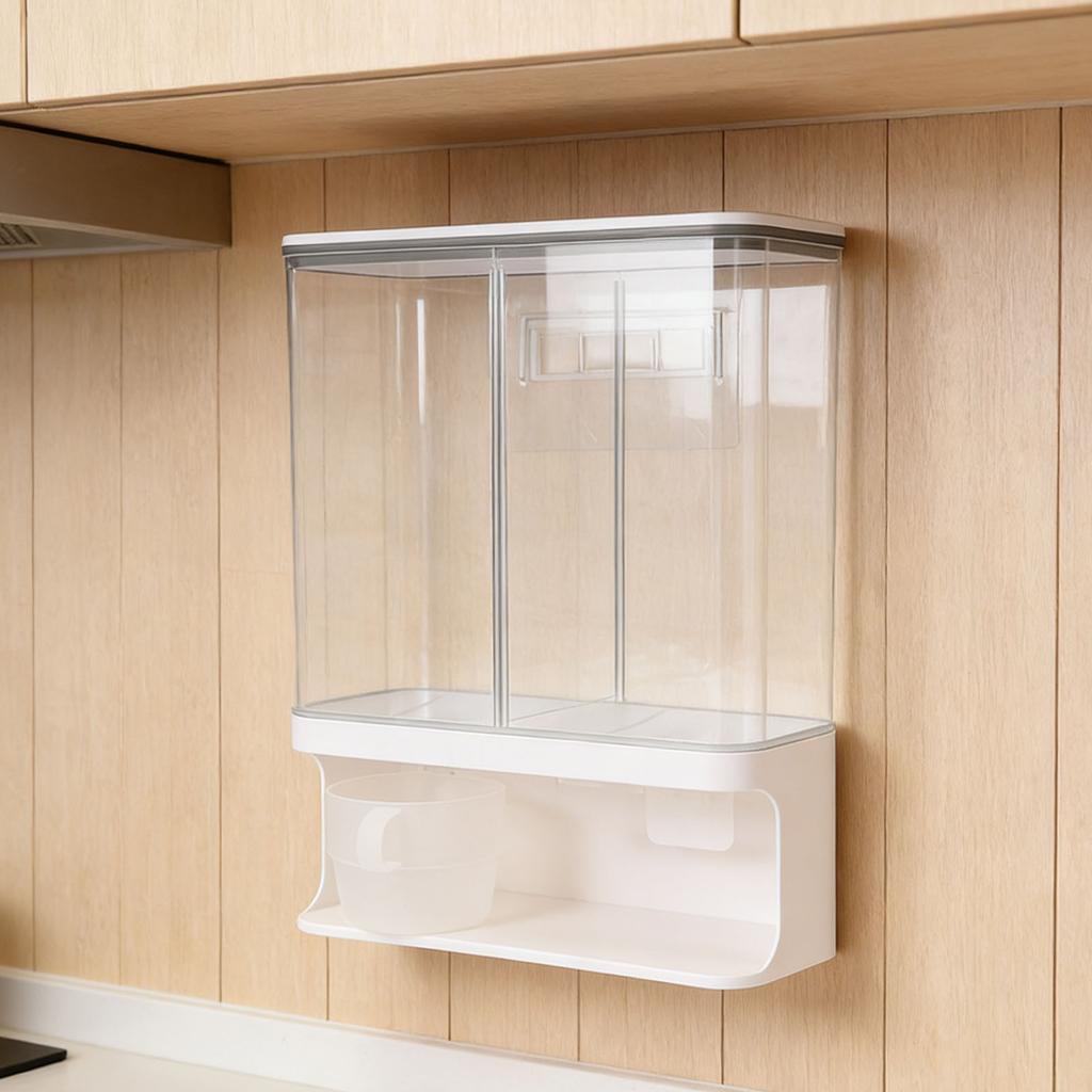 Grain Dispenser Transparent Large Capacity Airtight Cereal Container Dispenser for Beans Rice Dry Food