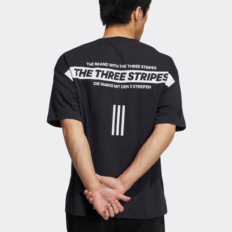Adidas T Shirts Men's Black Crew Neck Moderate Straight Fit HD2486