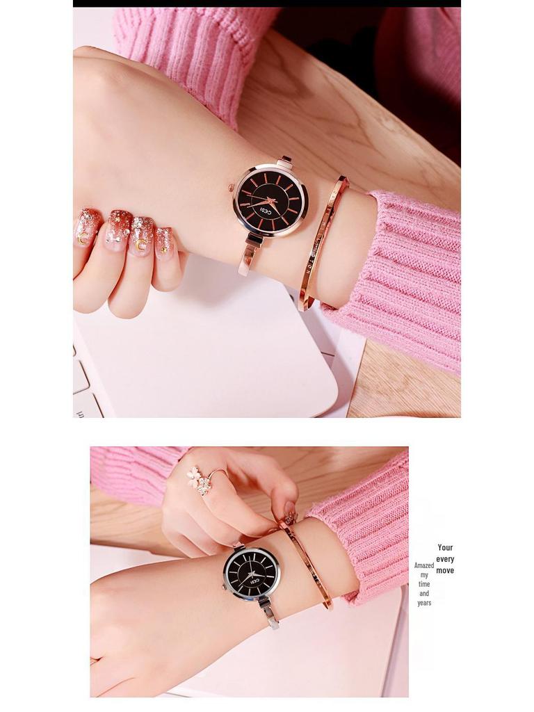 Gedi Women's Luminous Waterproof Bracelet Watch - Large Dial, Simple & Exquisite Design