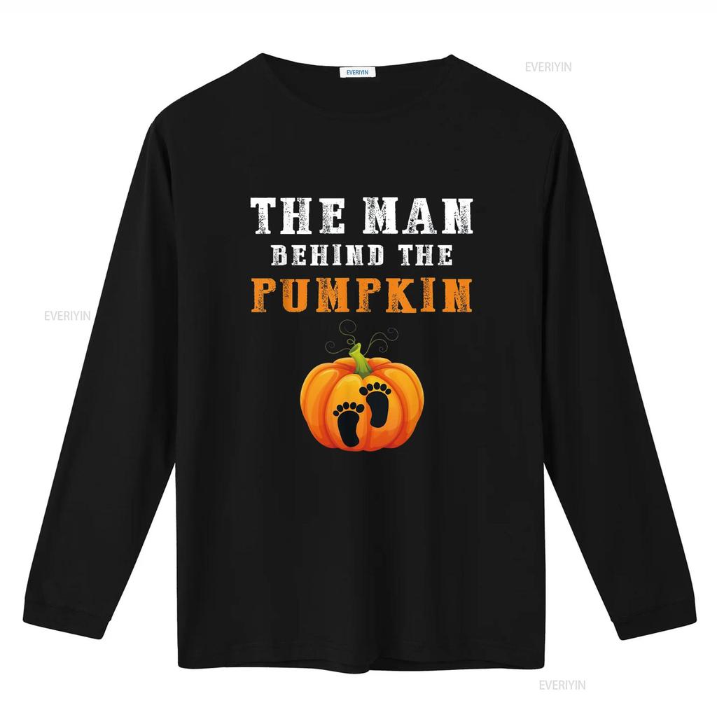 The Man Behind Pumpkin Halloween Father To Be T Shirt vintage Washed Breathable Casual graphic Top For Everyday Wear