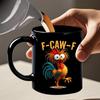350 ml Rolig Kycklingmugg Nyhet Keramik F-Kuckeliku-F Tupp Kaffekoppar För Män Kvinnor Vänner Familj Gårdshus Heminredning