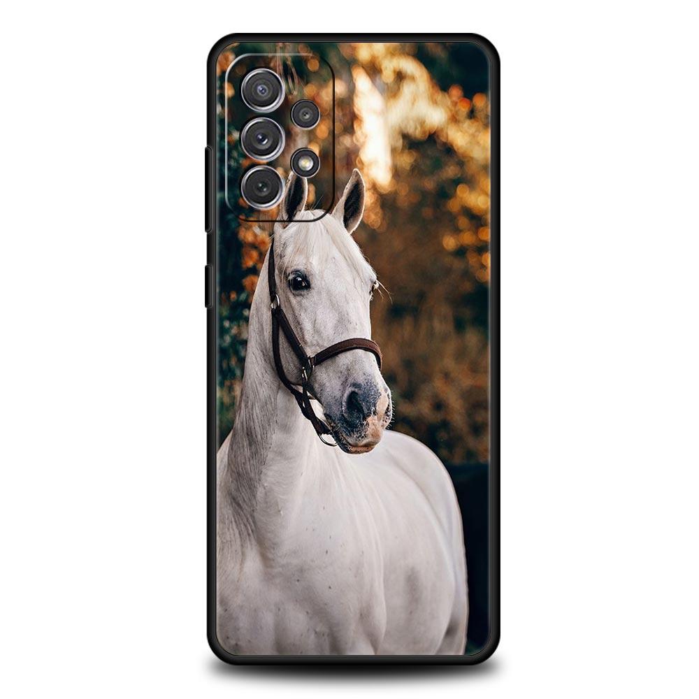 Running Horse Animal Phone Case For Samsung Galaxy A55 A53 A51 A35 A33 5G A31 A25 A23 A21s A15 A13 A73 A71 A05s A03s S8 S9 Cover