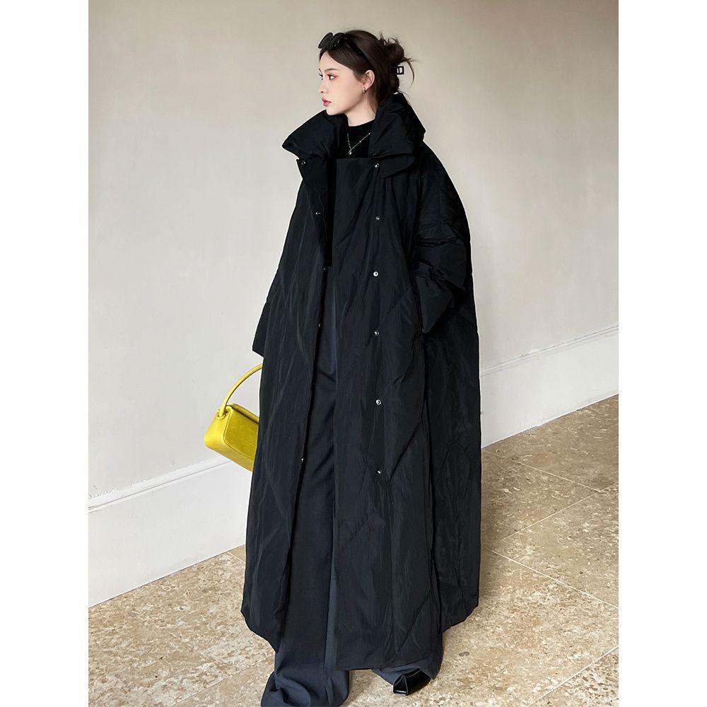 

Новая хлопковая одежда для женщин зимой, длинное и свободное, длиной до колена, большое одеяло, толстое хлопковое пальто, хлопковая куртка, модная верхняя одежда, тренд XXXL чёрный