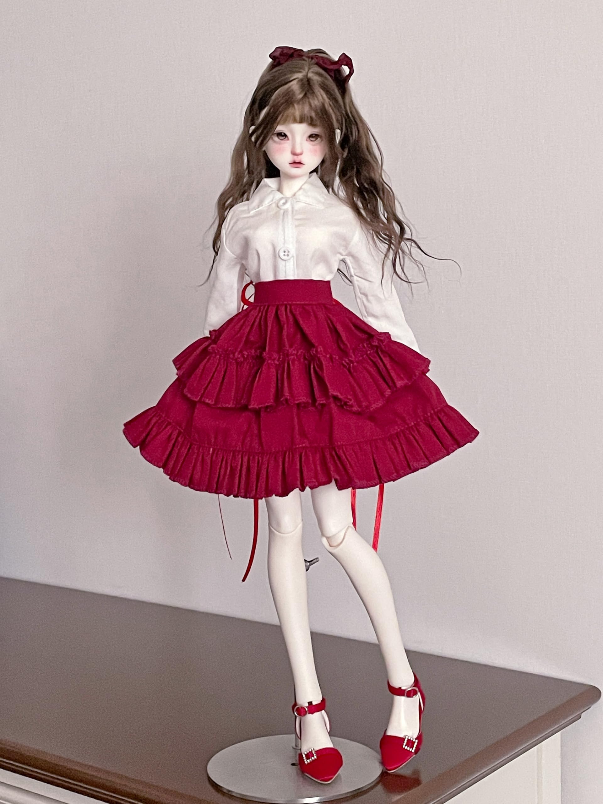 

HAMRETHYPPZ 14 16 13 BJD Кукла на шаровых шарнирах Платье, Костюм для куклы, Наряд горничной для куклы, Милое и Красивое Сексуальное Красное Лолита Платье для BJD Кукол, Элегантное и