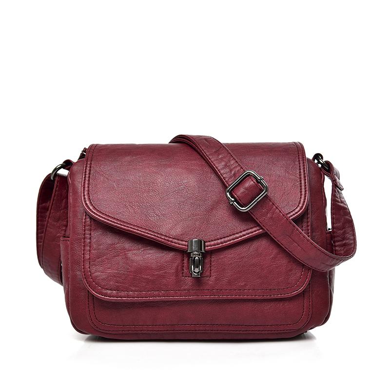 Vintage Soft Leather Femmels' Shoulder Bags Luxury Handbags Women's High Quality Small Crossbody Bag