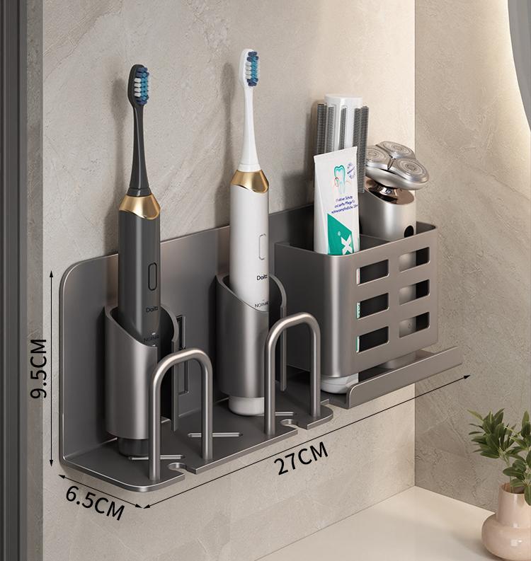 

Bathroom Wall Aluminum Electric Toothbrush Holder Tooth Brushing Holder,Toothbrush Holder Wall Mounted for Toiletries Storage