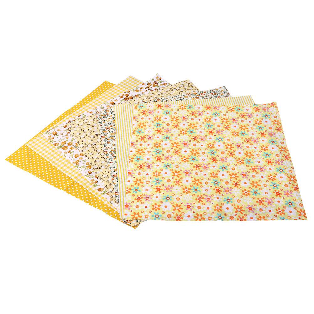 

7Pcs Pure Patchwork Fabric Set Yellow Floral Cloth Quilting Quilting Sewing DIY Craft Project Material other