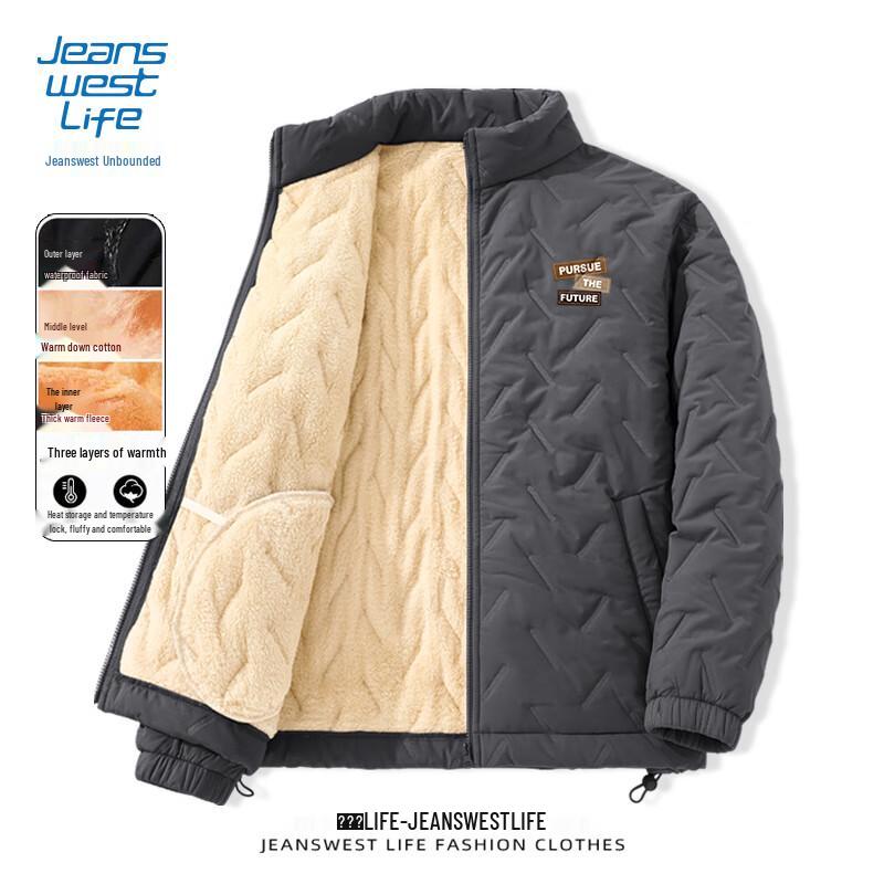 

Jeanswest Life Men s 3-Proof Stand Collar Padded Jacket XL