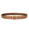 Women's Skirt Accessories Belt Cowhide Two-layer Cowhide Square Buckle Smooth Plate Button Belt