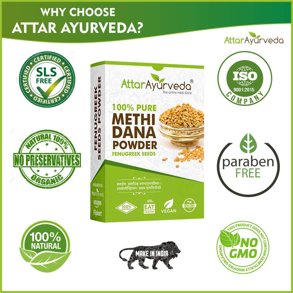 Attar Ayurveda Natural Herbal Seed Powder For Hair Care & Scalp Nourishment, Edible Grade Hair Mask, 200 g Formula